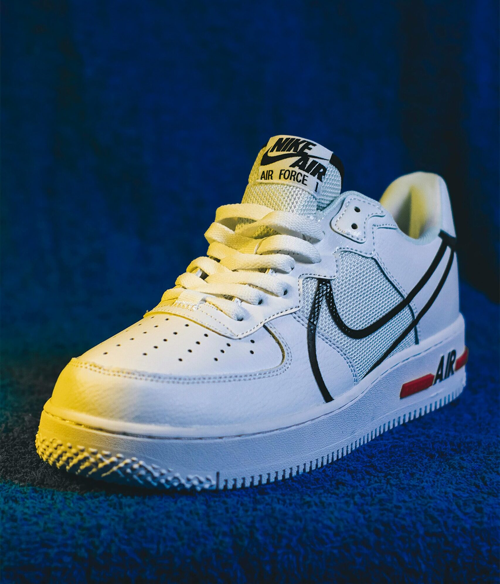 Fashionable leather sneakers.