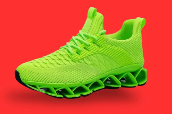 Men's Slip-on Walking Running Shoes Blade Tennis Casual Fashion Sneakers with Memory Foam Insole and Lightweight Knitted Mesh Upper.