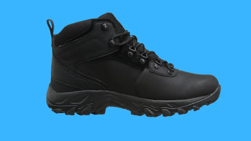 Men's hiking shoes on a rocky trail, showcasing durability and support for outdoor adventures.