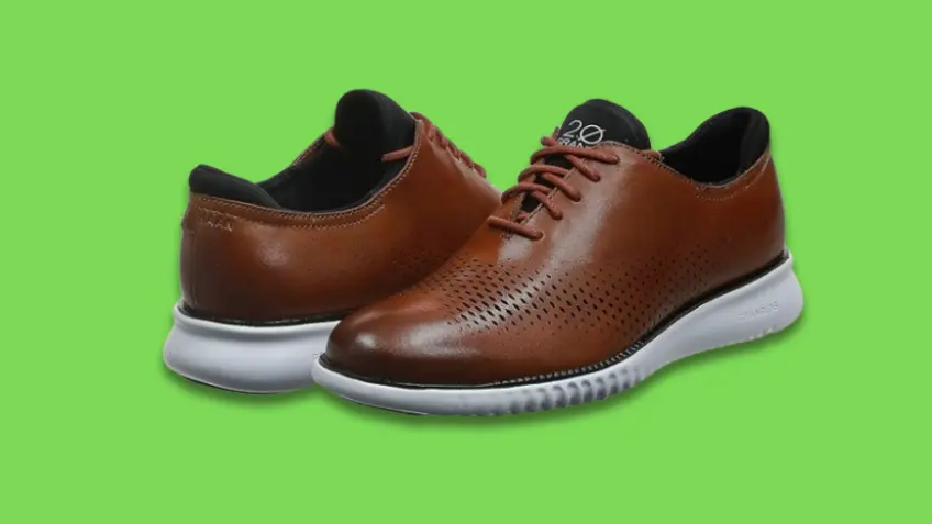 Stylish Cole Haan Men's 2.Zerogrand LSR Wing Oxford shoes in leather.